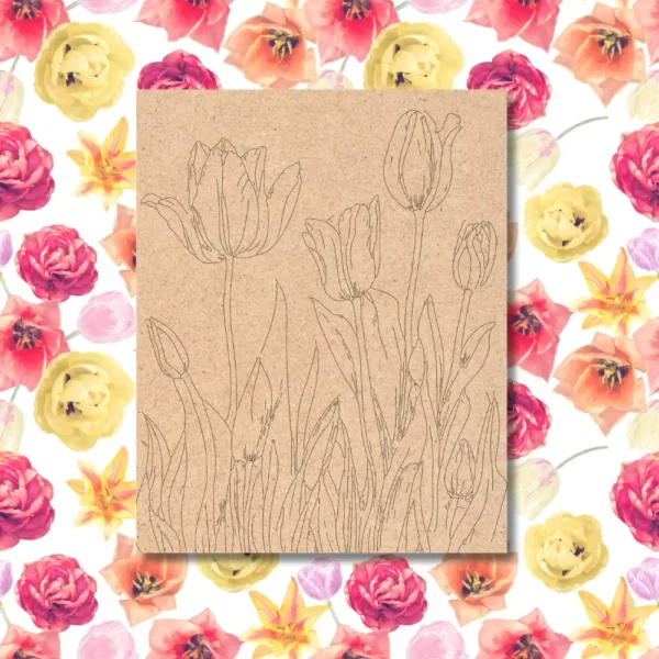 BeamArt Pre-Marked MDF Base-Floral Theme Tulips- DIY Craft - Image 6