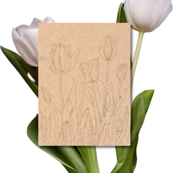 Pre-Marked Mdf Base Floral Theme Tulips By BeamArt
