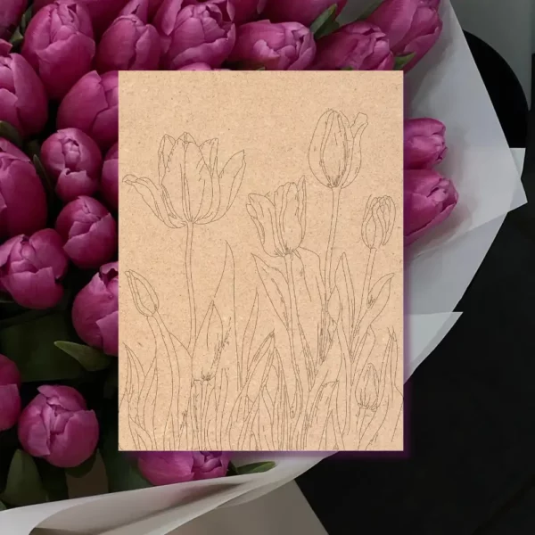 BeamArt Pre-Marked MDF Base-Floral Theme Tulips- DIY Craft - Image 8
