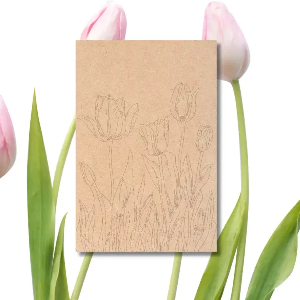 Pre-Marked Mdf Base Floral Theme Tulips By BeamArt
