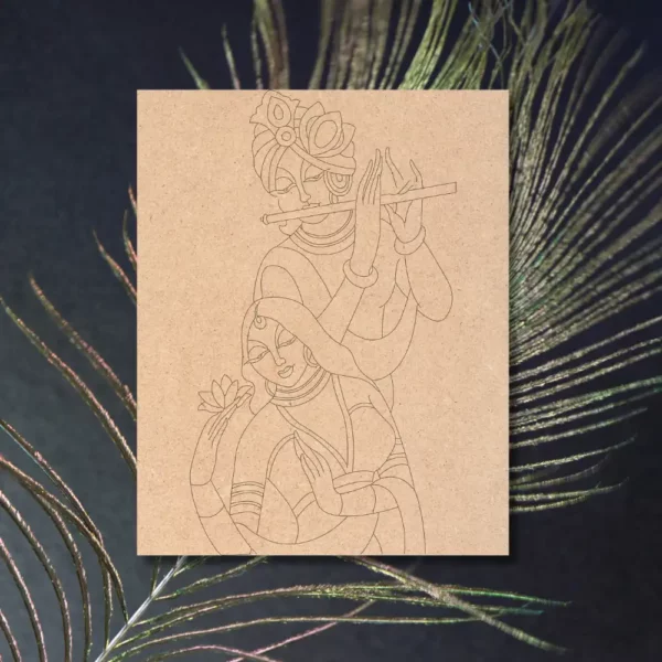 Pre Marked Mdf Base Spiritual Theme Radha Krishan By BeamArt