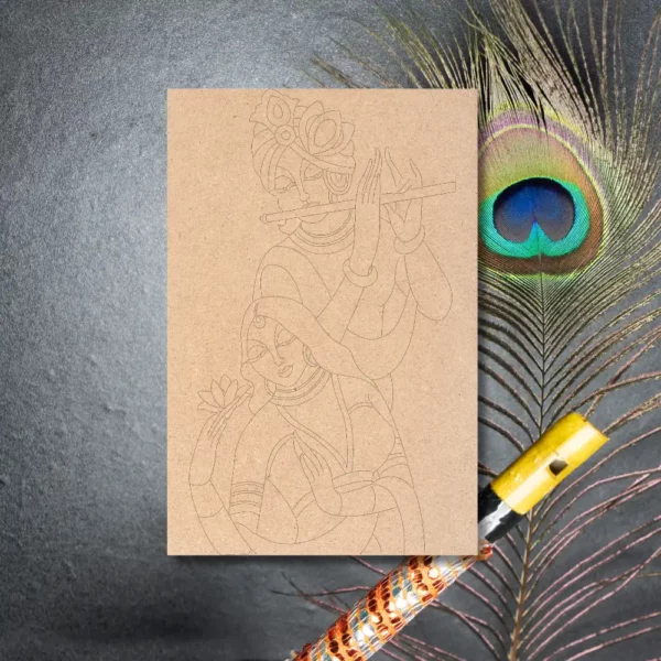 Pre Marked Mdf Base Spiritual Theme Radha Krishan By BeamArt