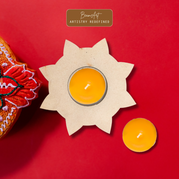 MDF Tea light holder - Flower Shaped By BeamArt