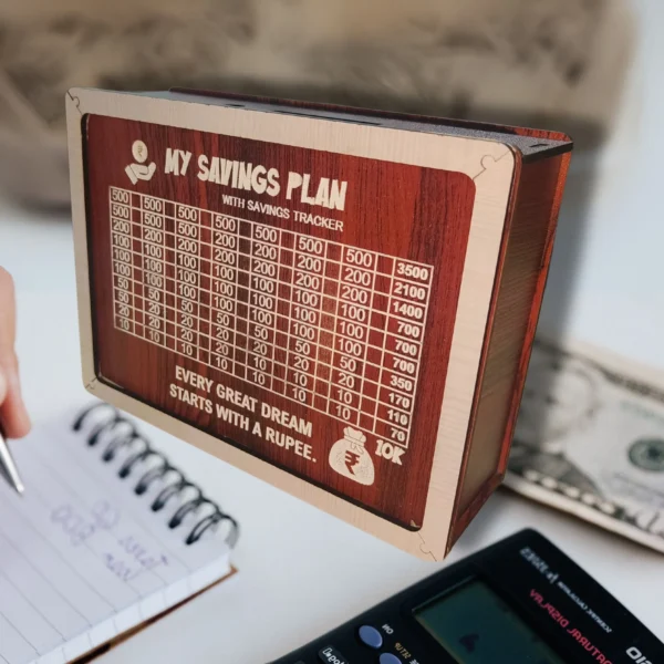 ₹ 10000 Savings Challenge Box Brown
