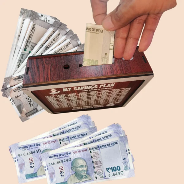 ₹ 10000 Savings Challenge Box Brown