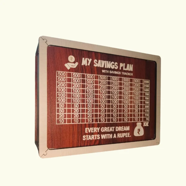₹ 10000 Savings Challenge Box Brown
