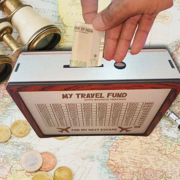 ₹ 10000 Travel Fund Savings Box ( Beige)
